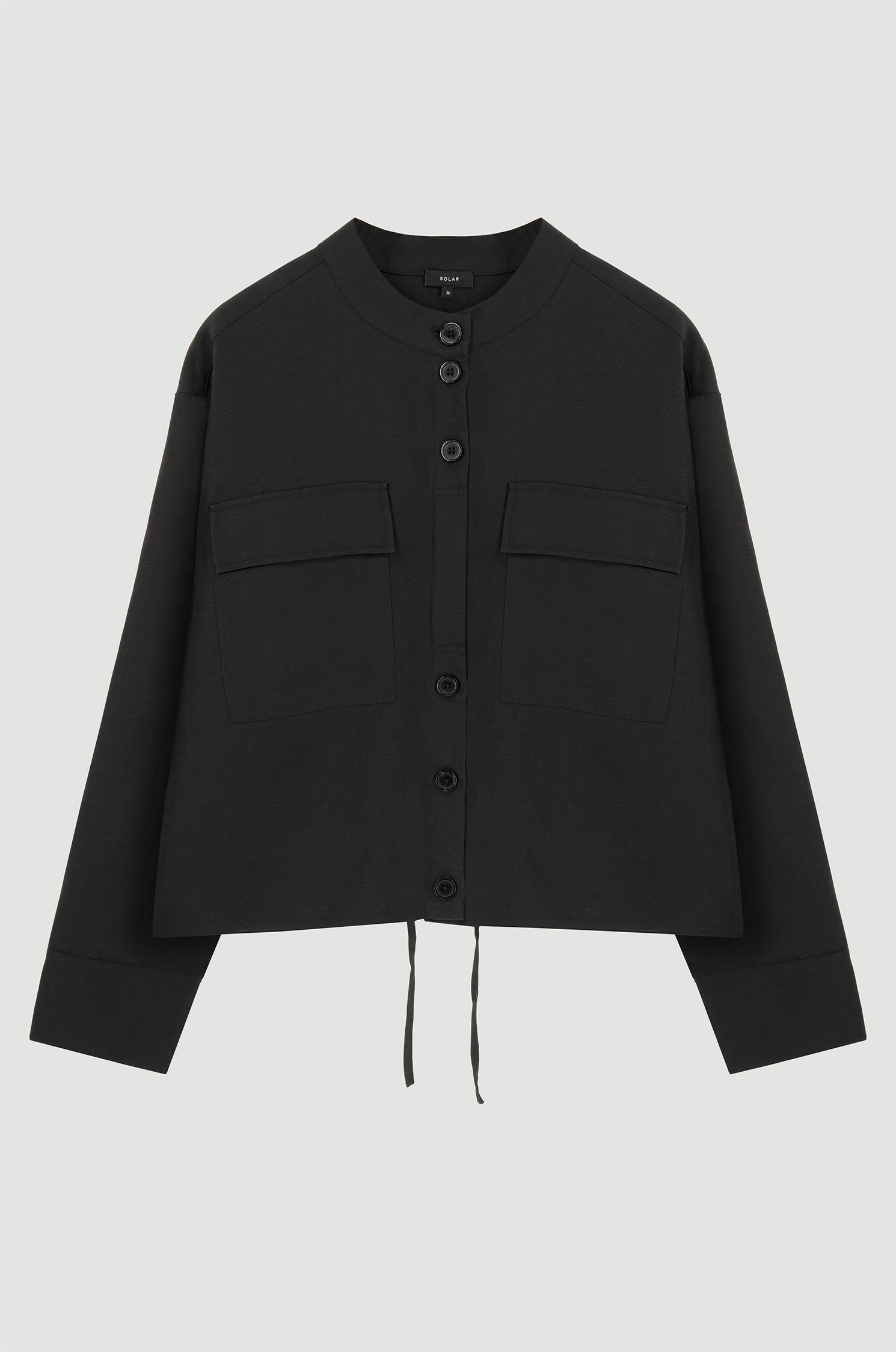 Czarna kurtka ze stójką Solar Obraz 5