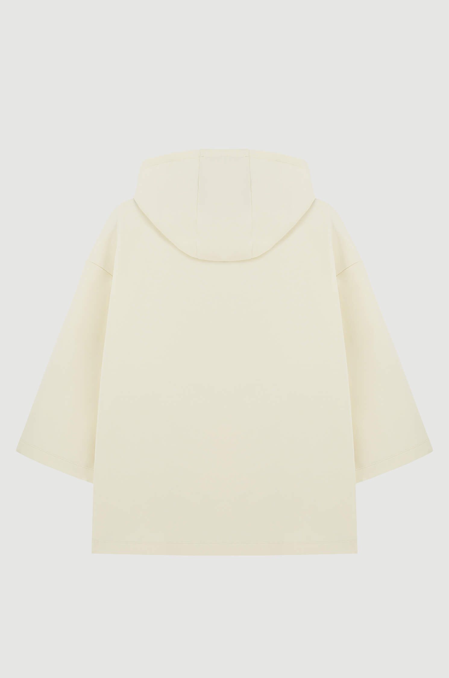 Beżowa bluza z autorską aplikacją Solar Obraz 6