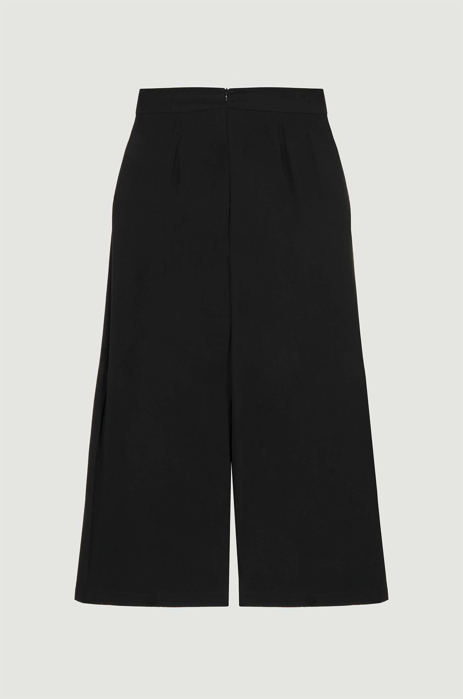 Czarne spodnie z wiązaniem w pasie Solar Obraz 5