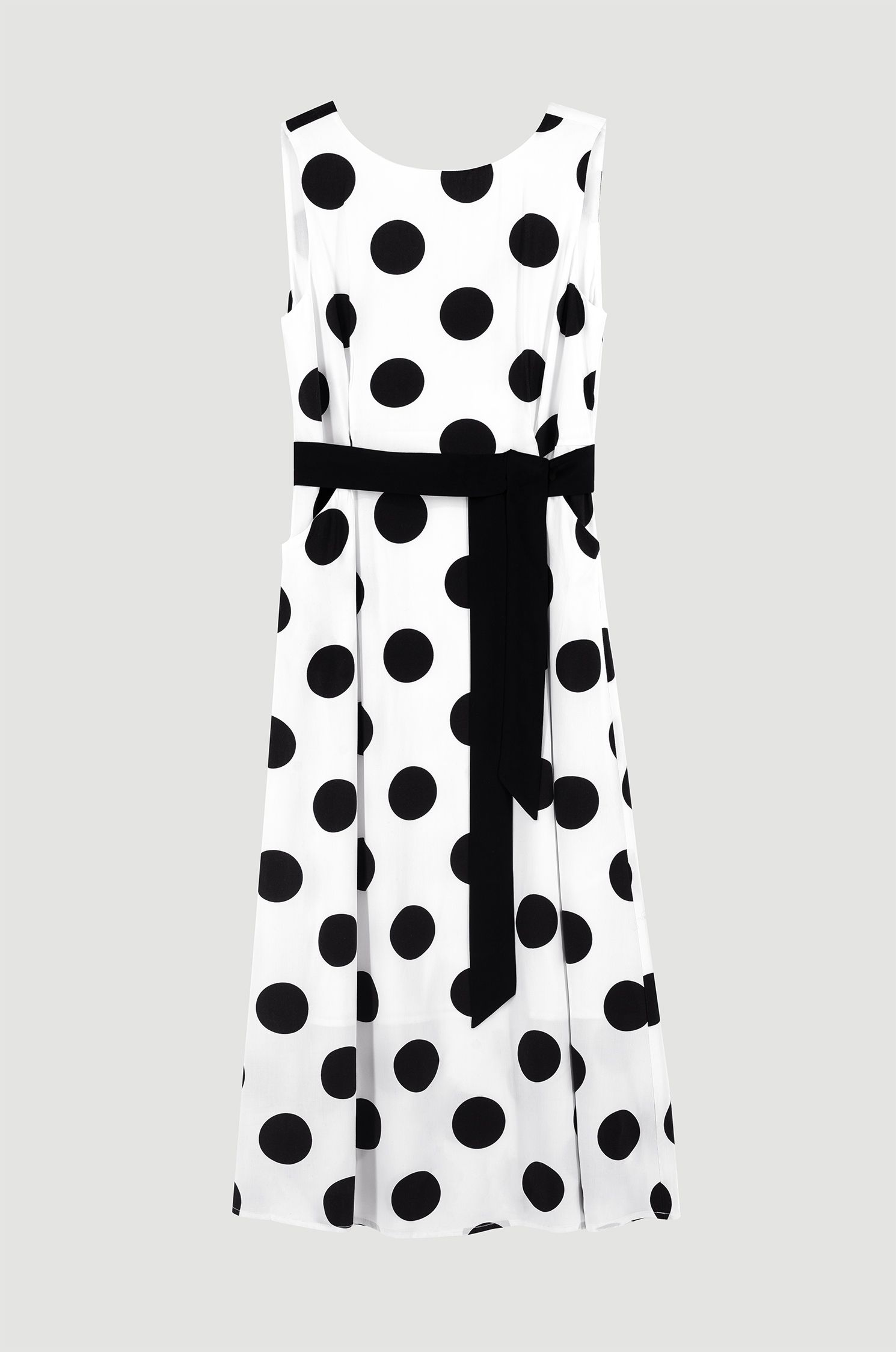 Sukienka midi w grochy z paskiem Solar Obraz 4