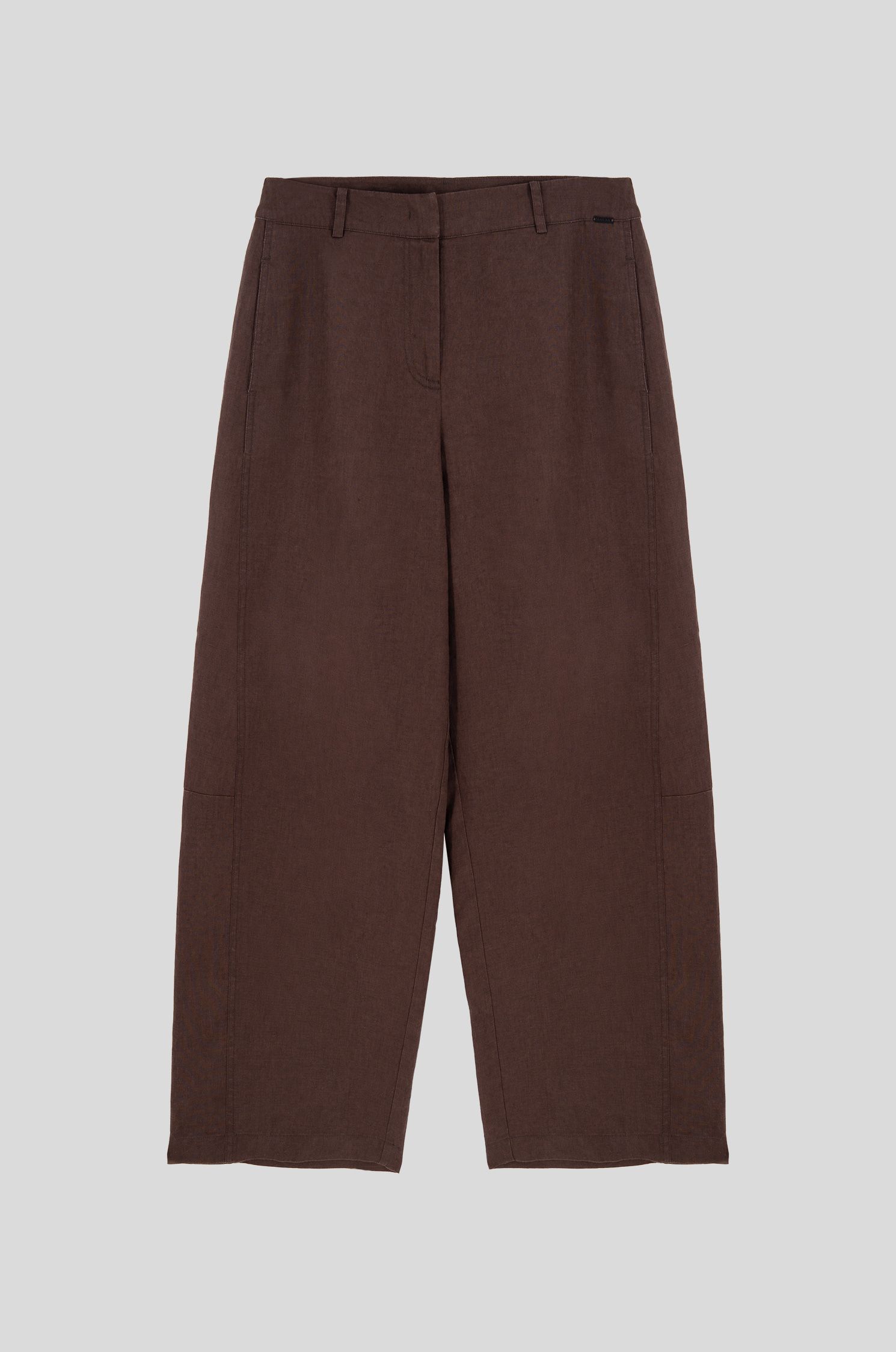 Lniane spodnie z szeroką nogawką Solar Obraz 3