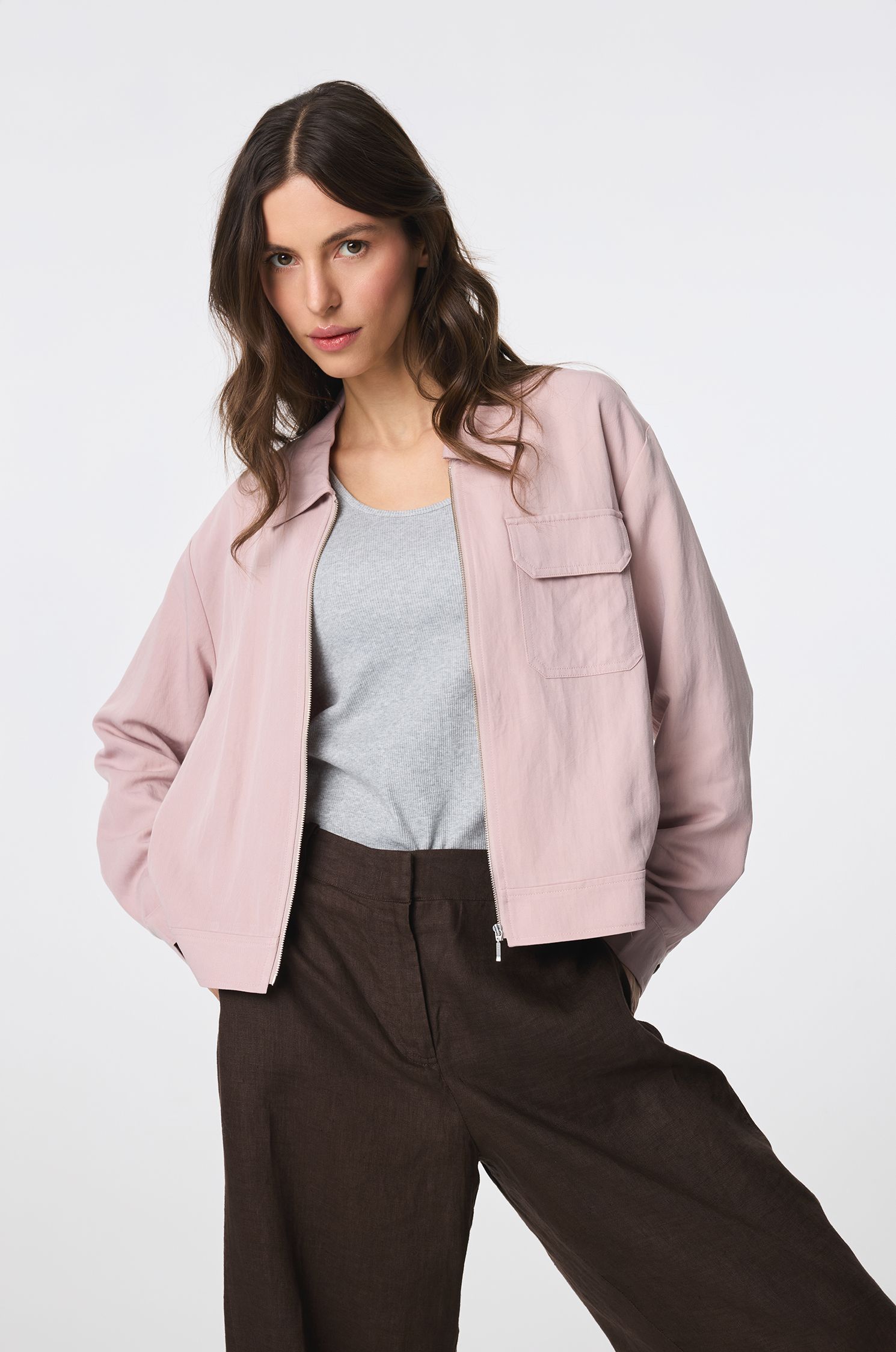 Jasnoróżowa kurtka Solar Obraz 1