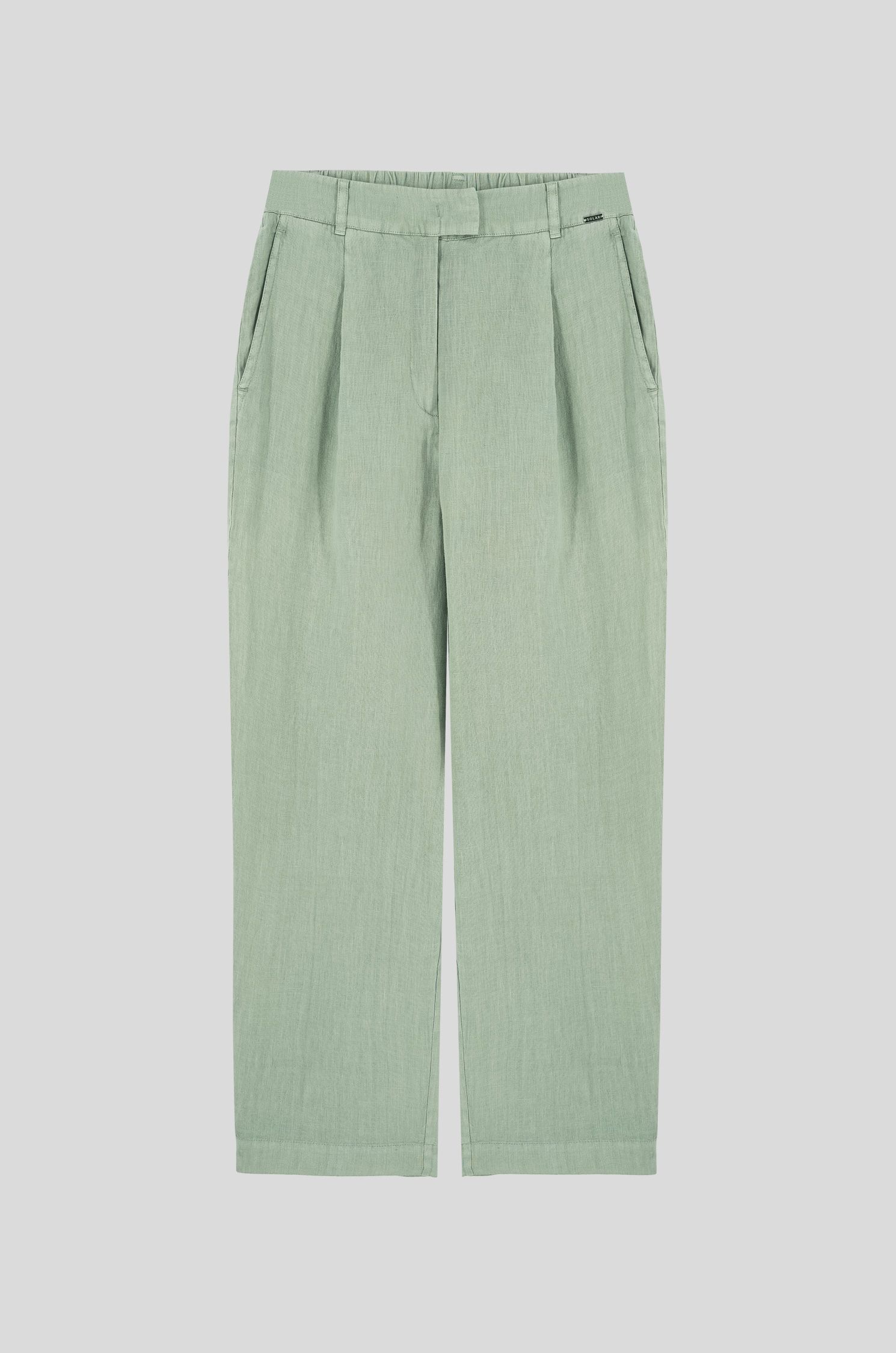 Lniane spodnie ze zwężaną nogawką Solar Obraz 3