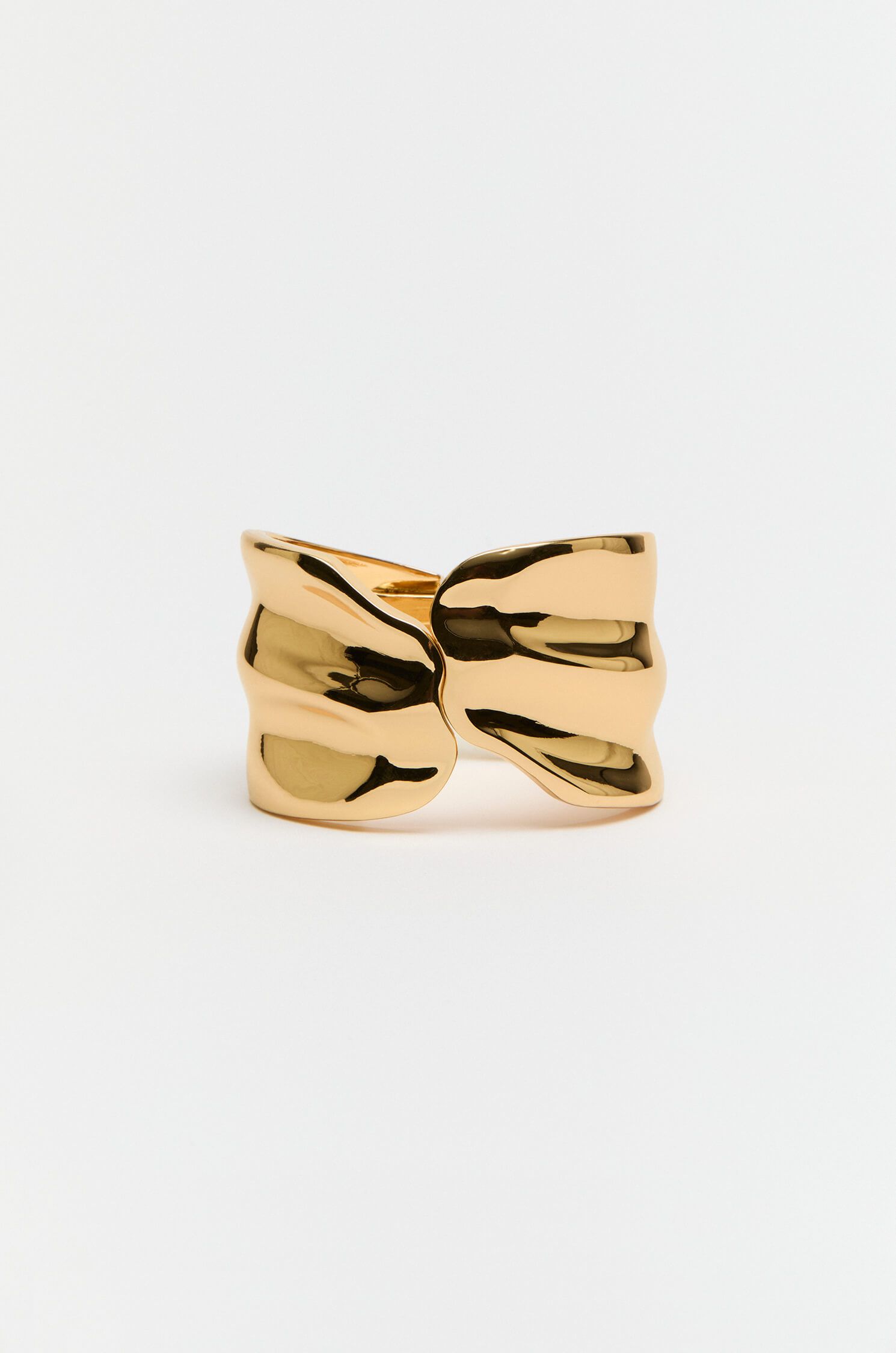 Złota bransoleta o nieregularnym kształcie Solar Obraz 2