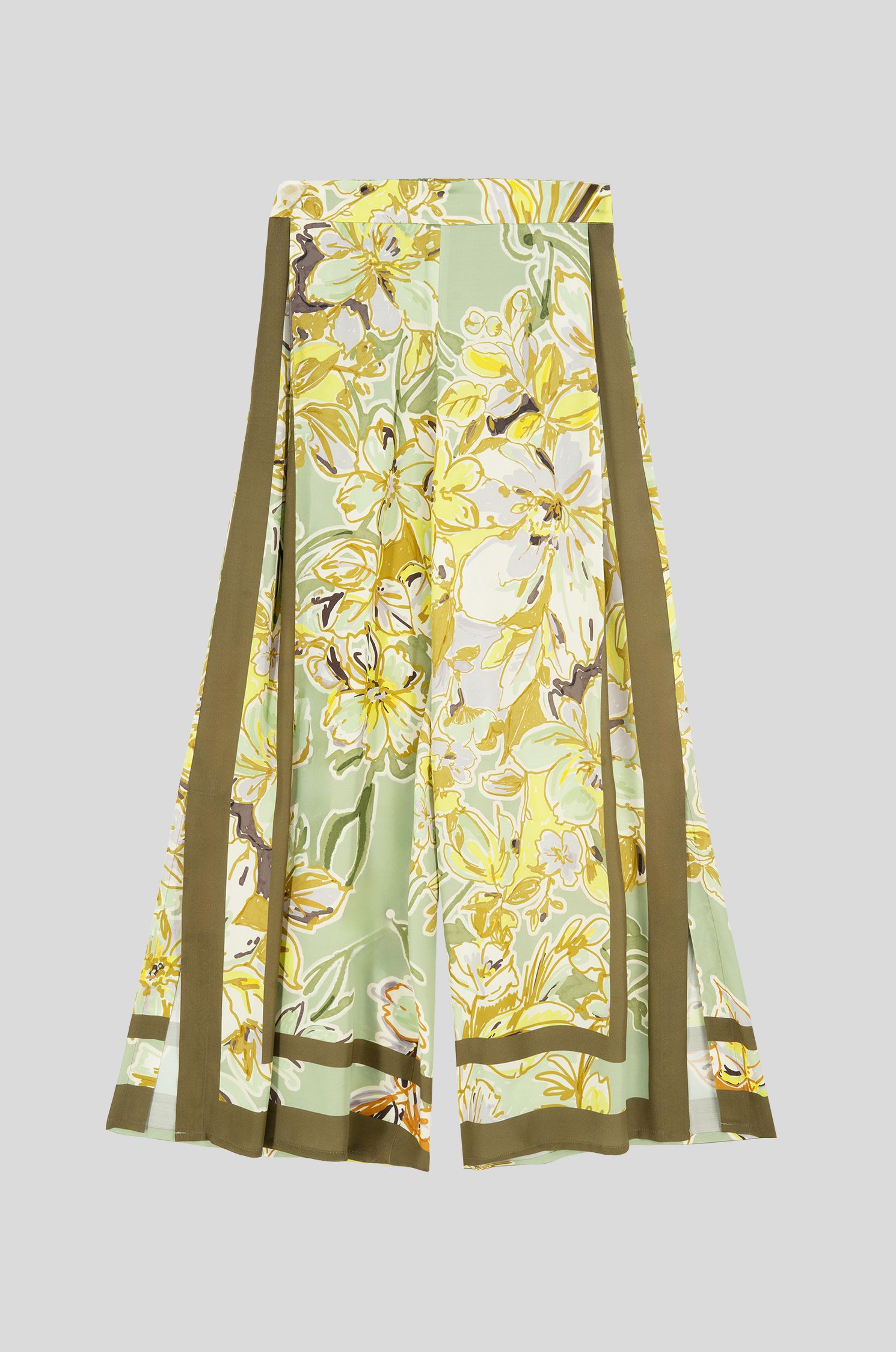Spodnie wide leg z florystycznym printem Solar Obraz 4