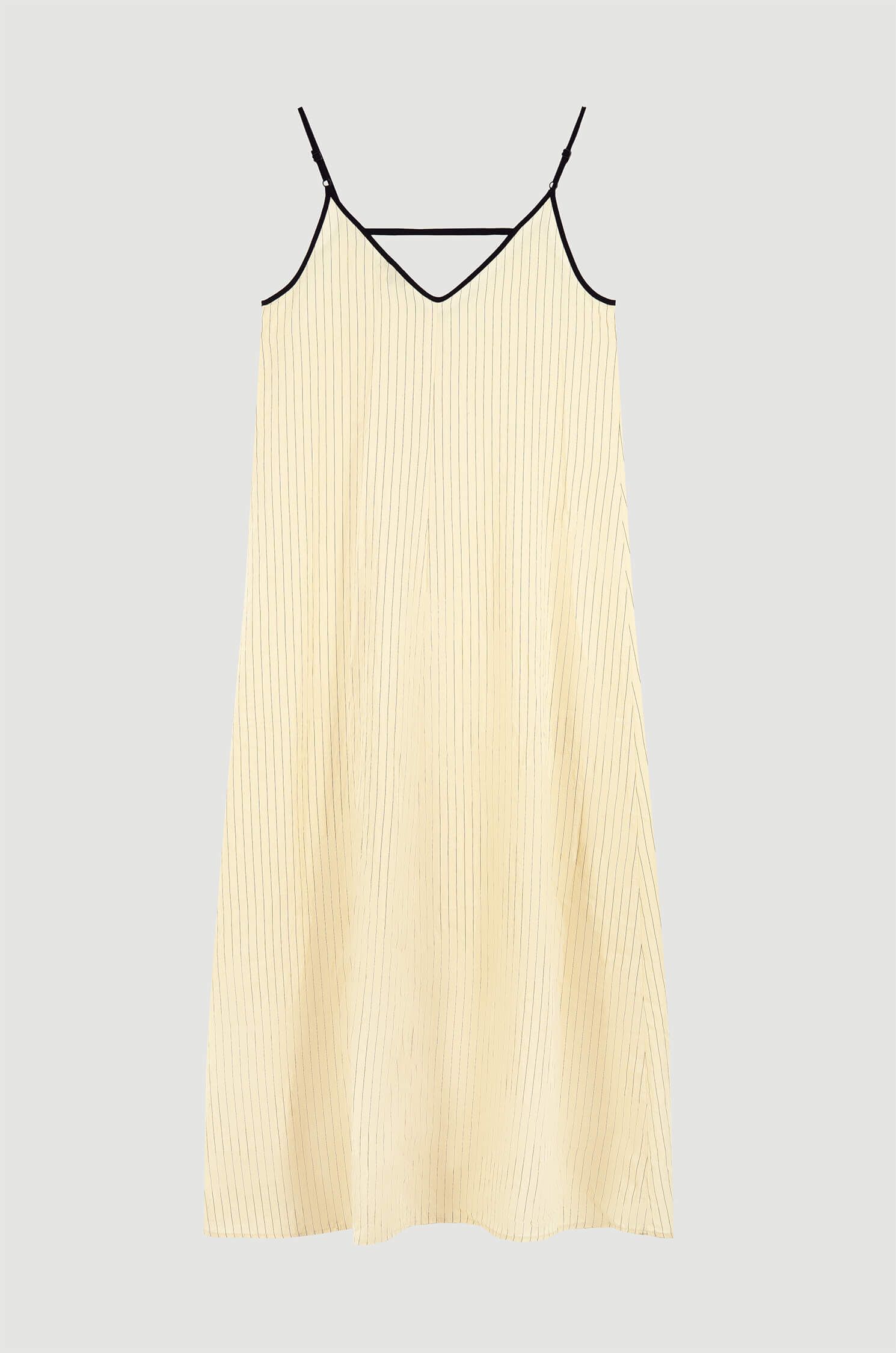 Jasnożółta sukienka w prążek Solar Obraz 5