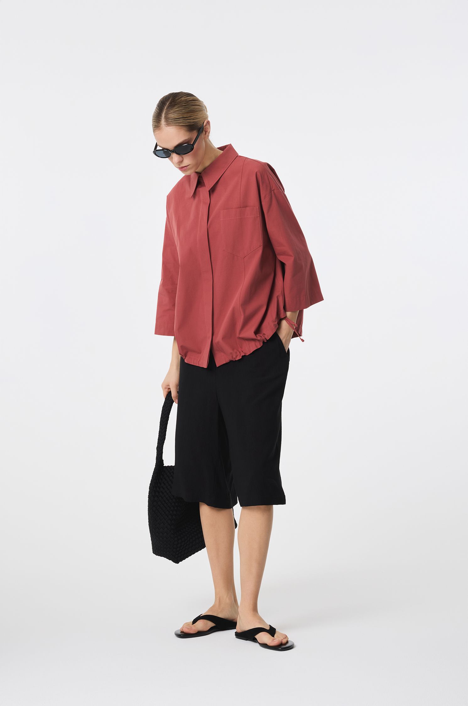 Koszula bawełniana w ceglastym kolorze Solar Obraz 3