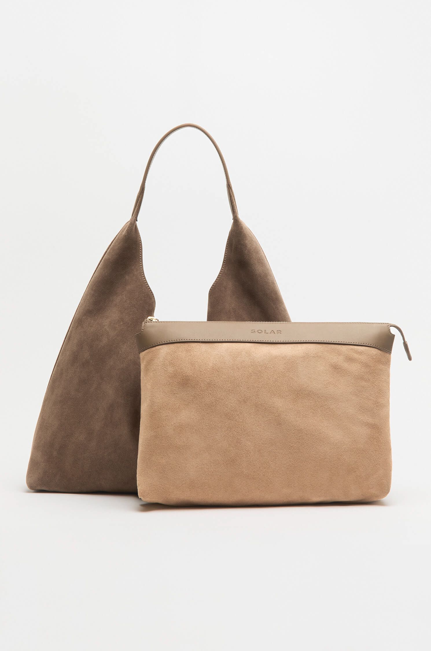 Brązowa skórzana torba typu shopper Solar Obraz 3