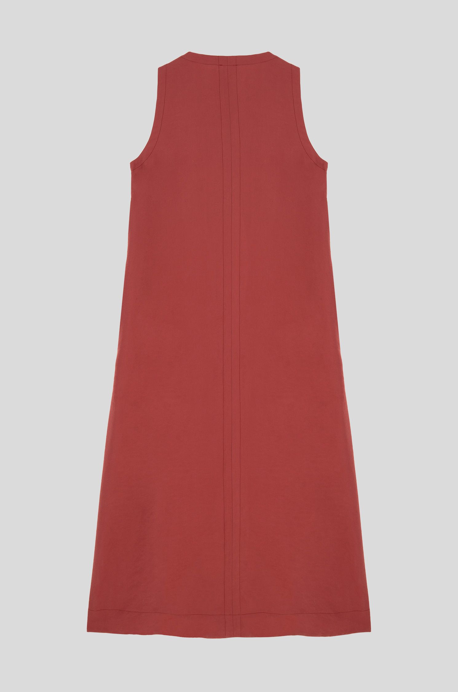 Terakotowa sukienka z zakładką Solar Obraz 3