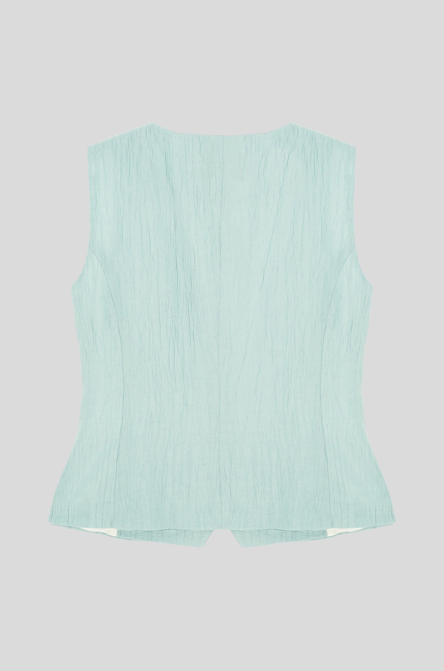 Błękitna kamizelka z biżuteryjnymi guzikami Solar Obraz 4