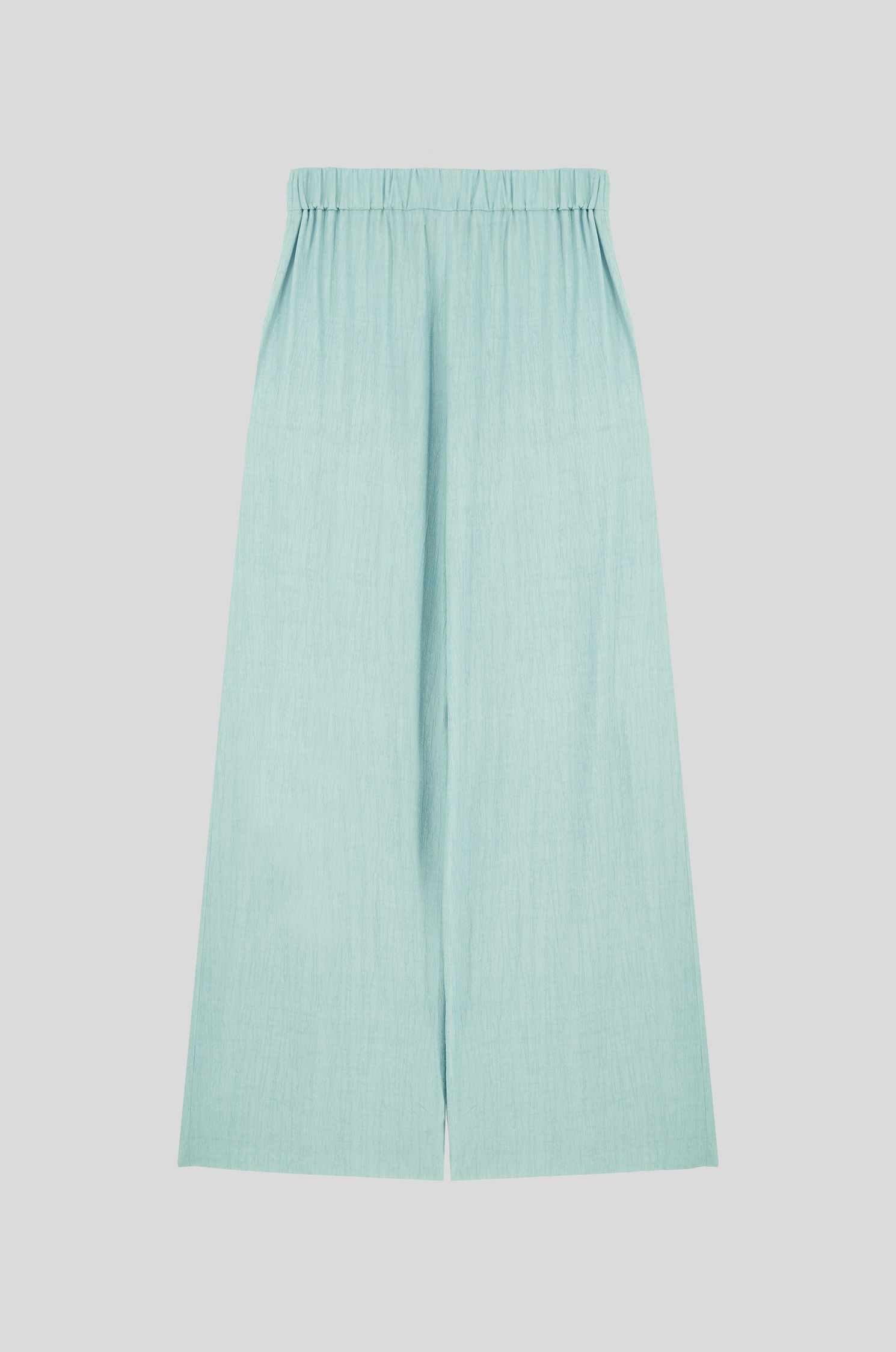 Błękitne spodnie z szeroką nogawką Solar Obraz 4