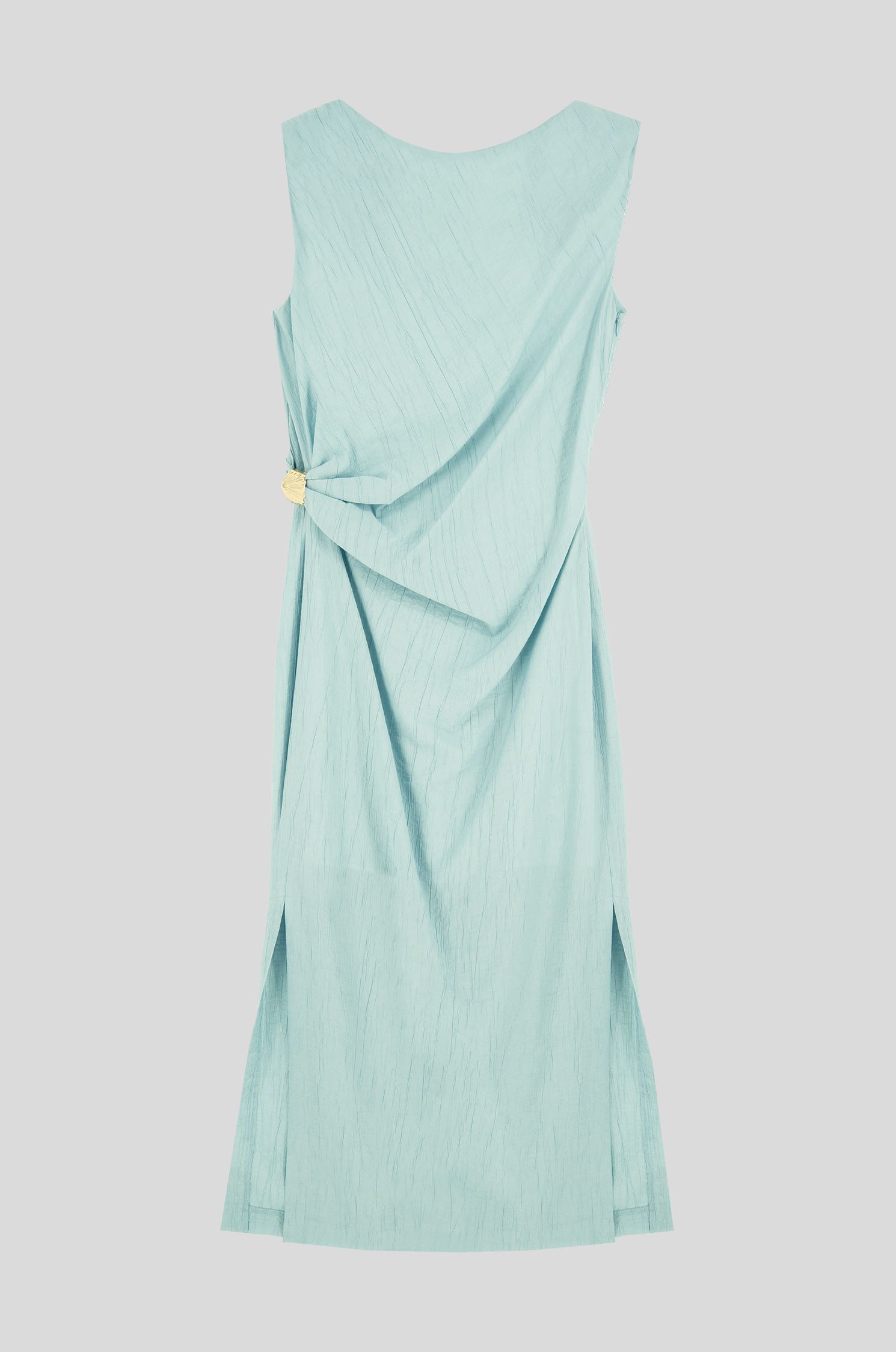 Błękitna sukienka z ozdobnym detalem Solar Obraz 4