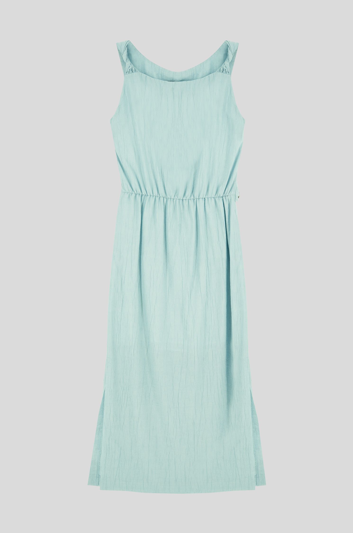 Błękitna sukienka z ozdobnym detalem Solar Obraz 5