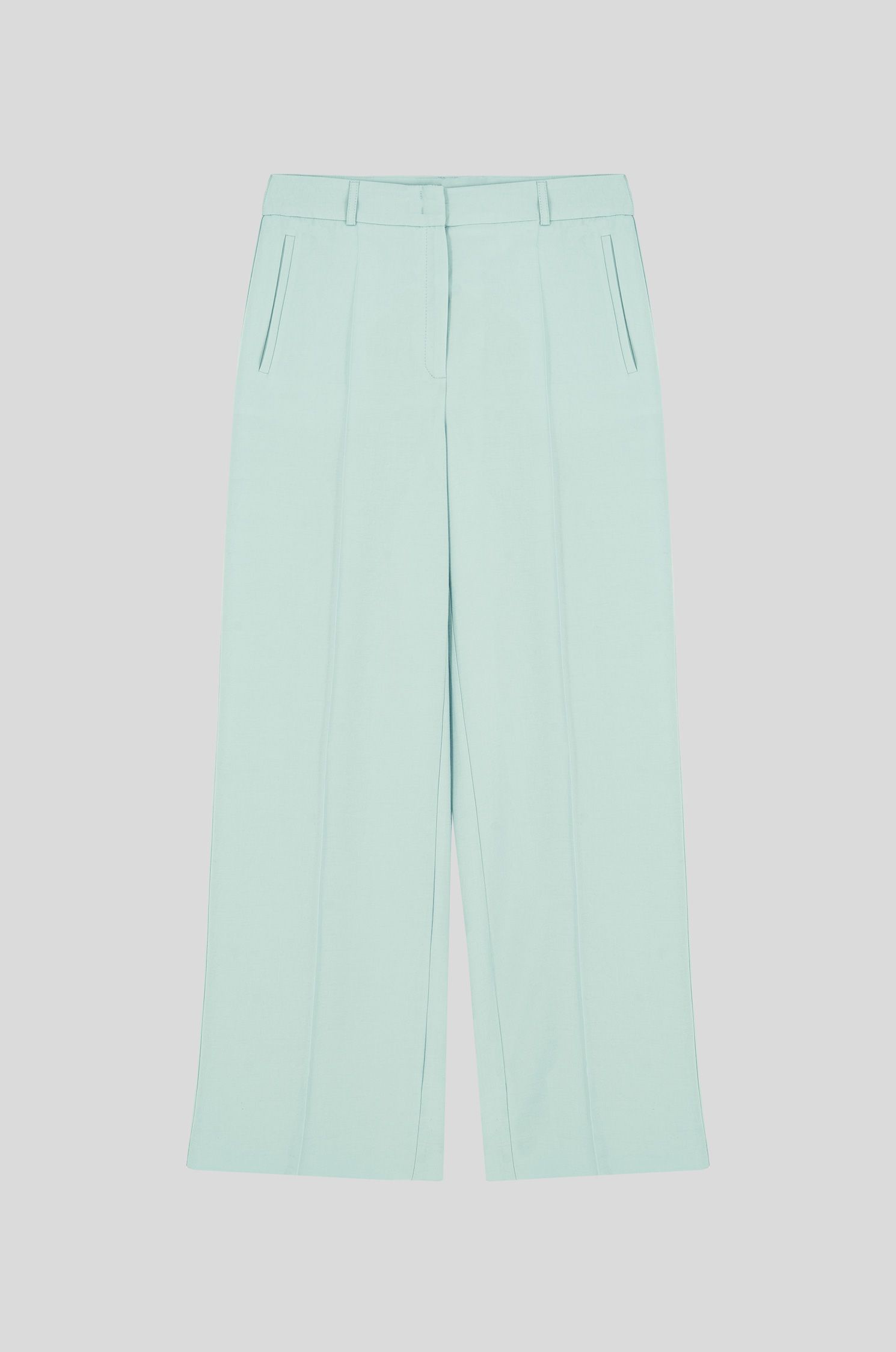 Błękitne spodnie z prostą nogawką Solar Obraz 2