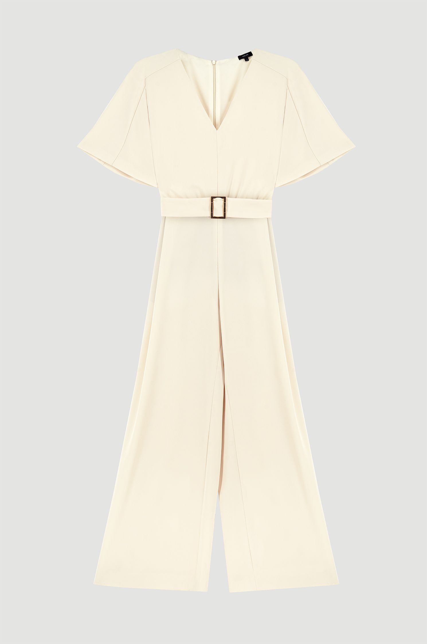 Taliowany kombinezon ecru Solar Obraz 5