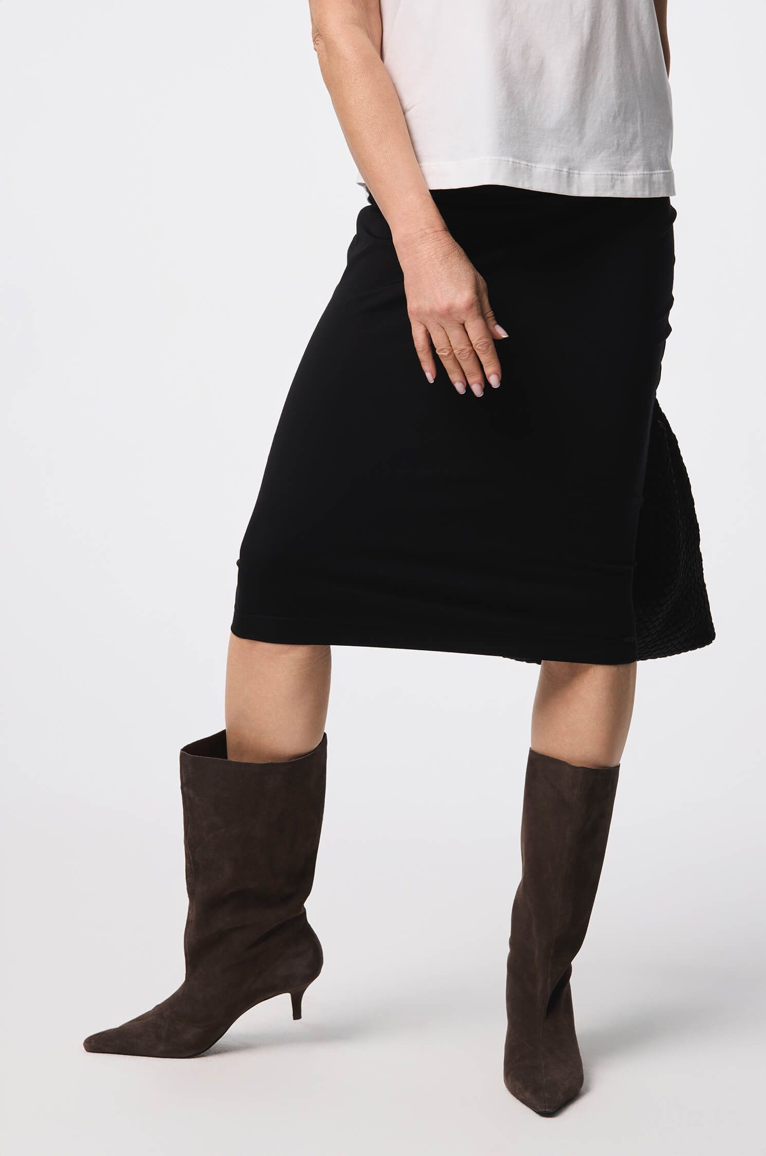 Dzianinowa spódnica do kolan Solar Obraz 3