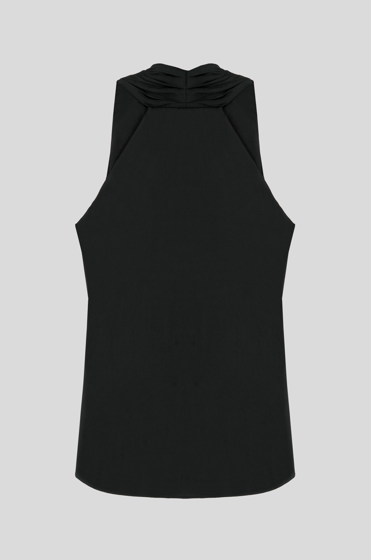 Satynowy czarny top Solar Obraz 5