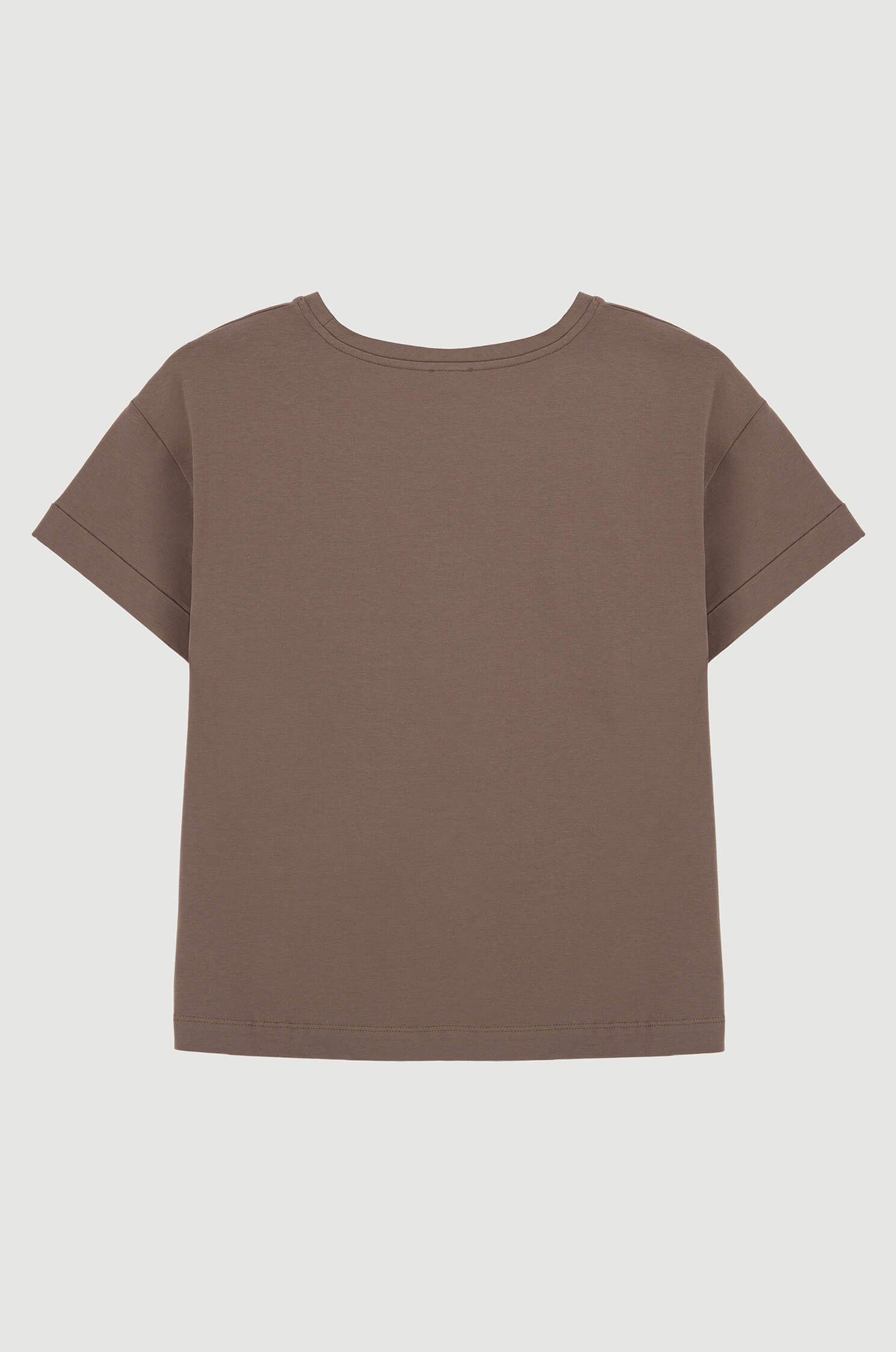 Brązowa bluzka z bawełny z printem Solar Obraz 6