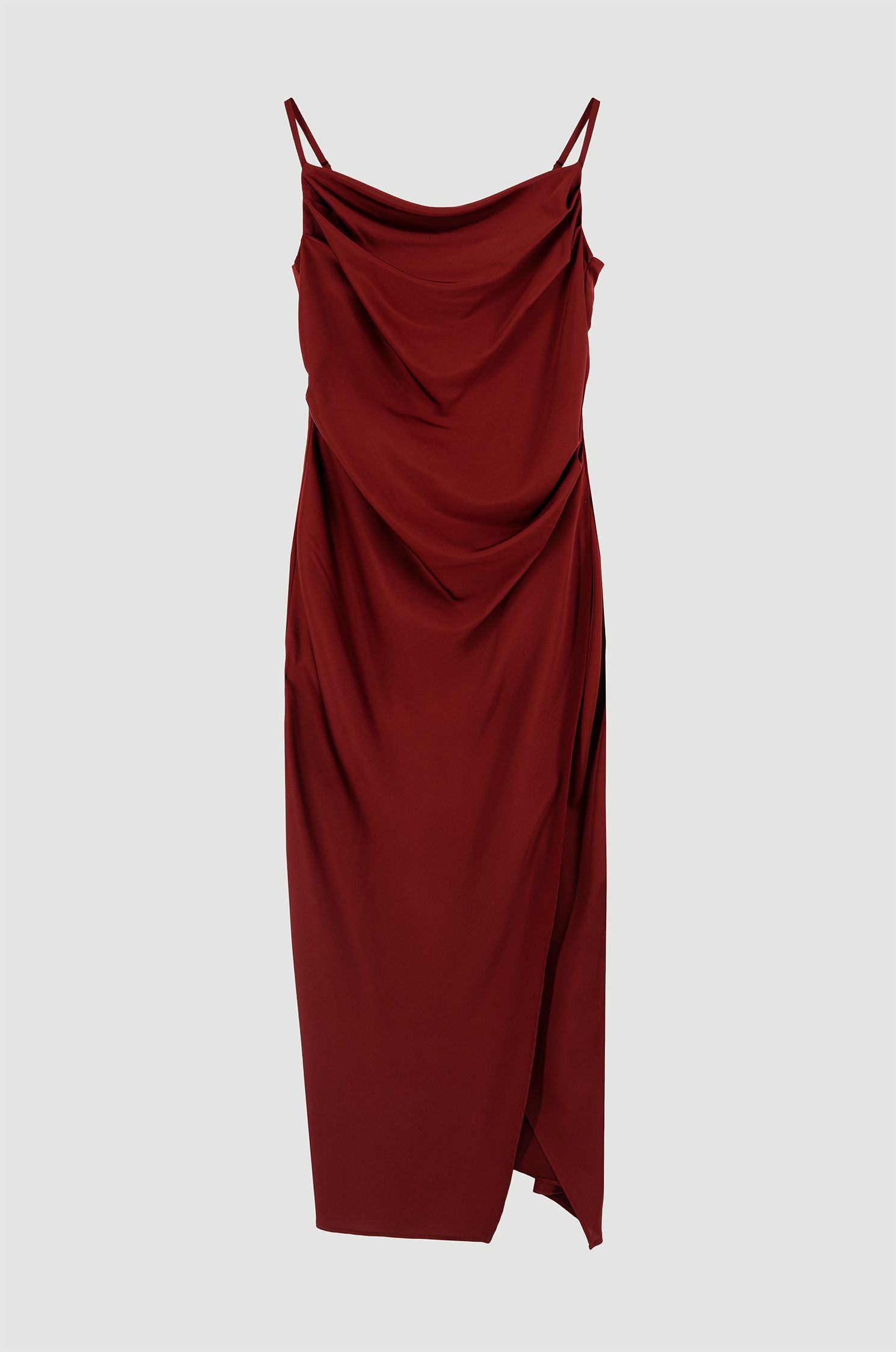 Drapowana sukienka z satynowej tkaniny Solar Obraz 4