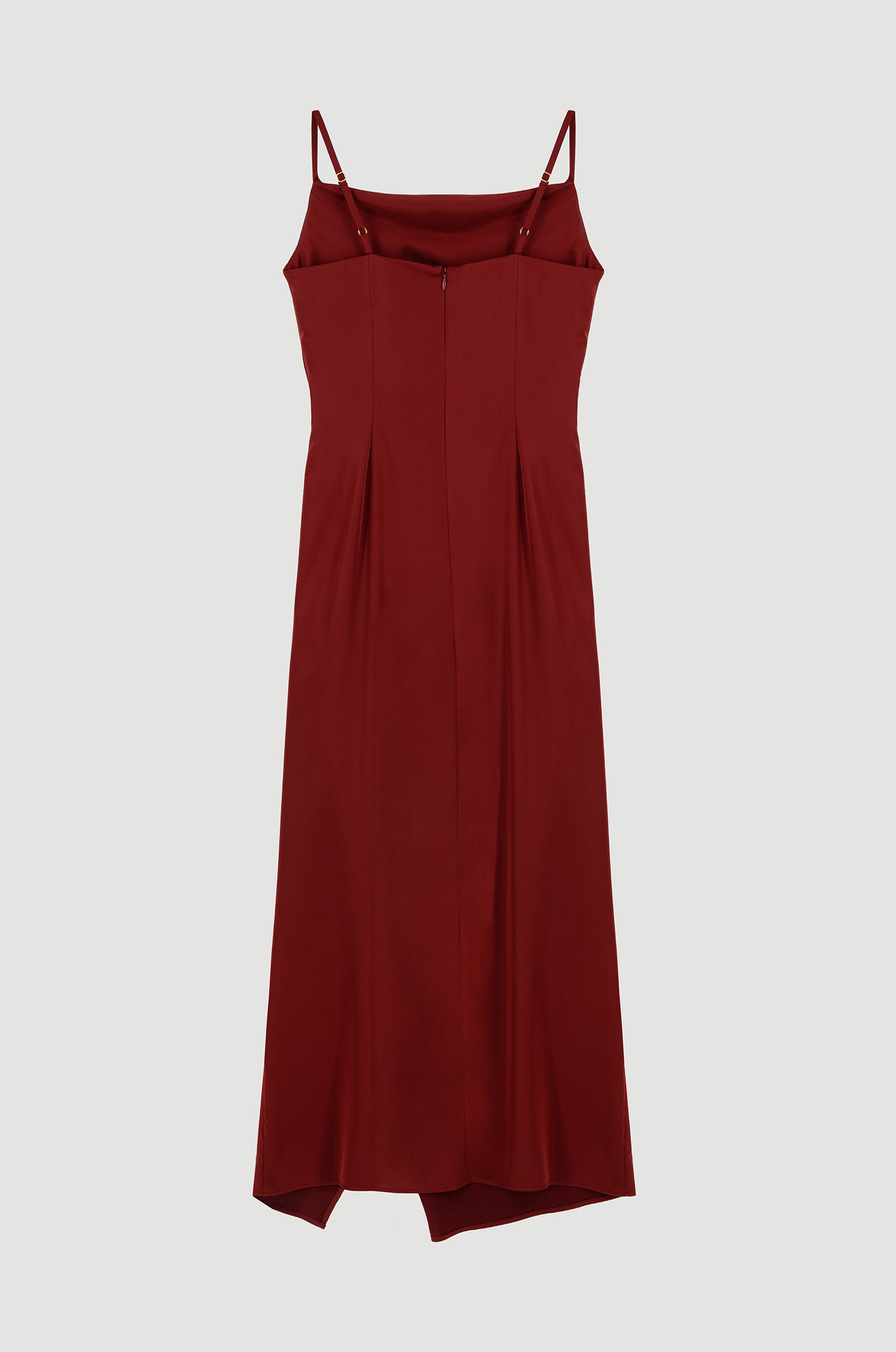 Drapowana sukienka z satynowej tkaniny Solar Obraz 5