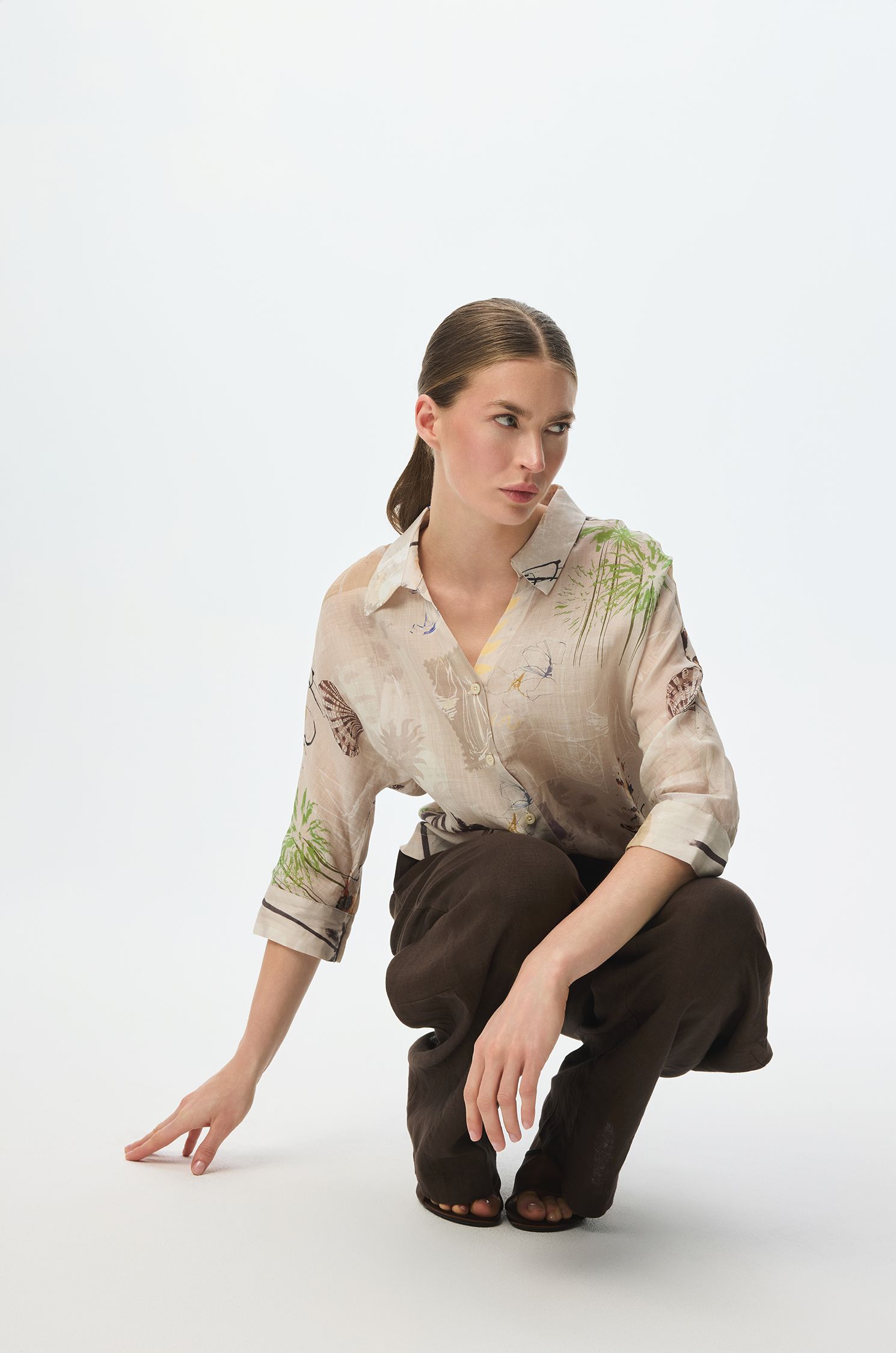 Koszula z ramii z letnim printem Solar Obraz 2