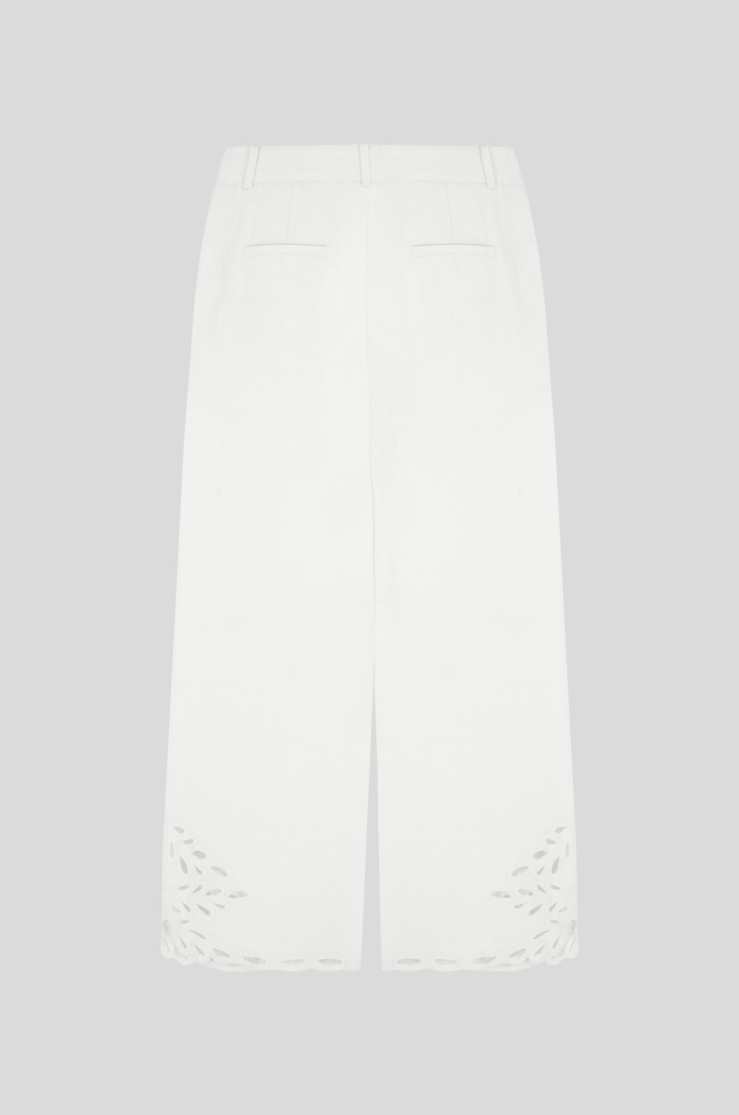 Lniane spodnie z ażurowym haftem Solar Obraz 4