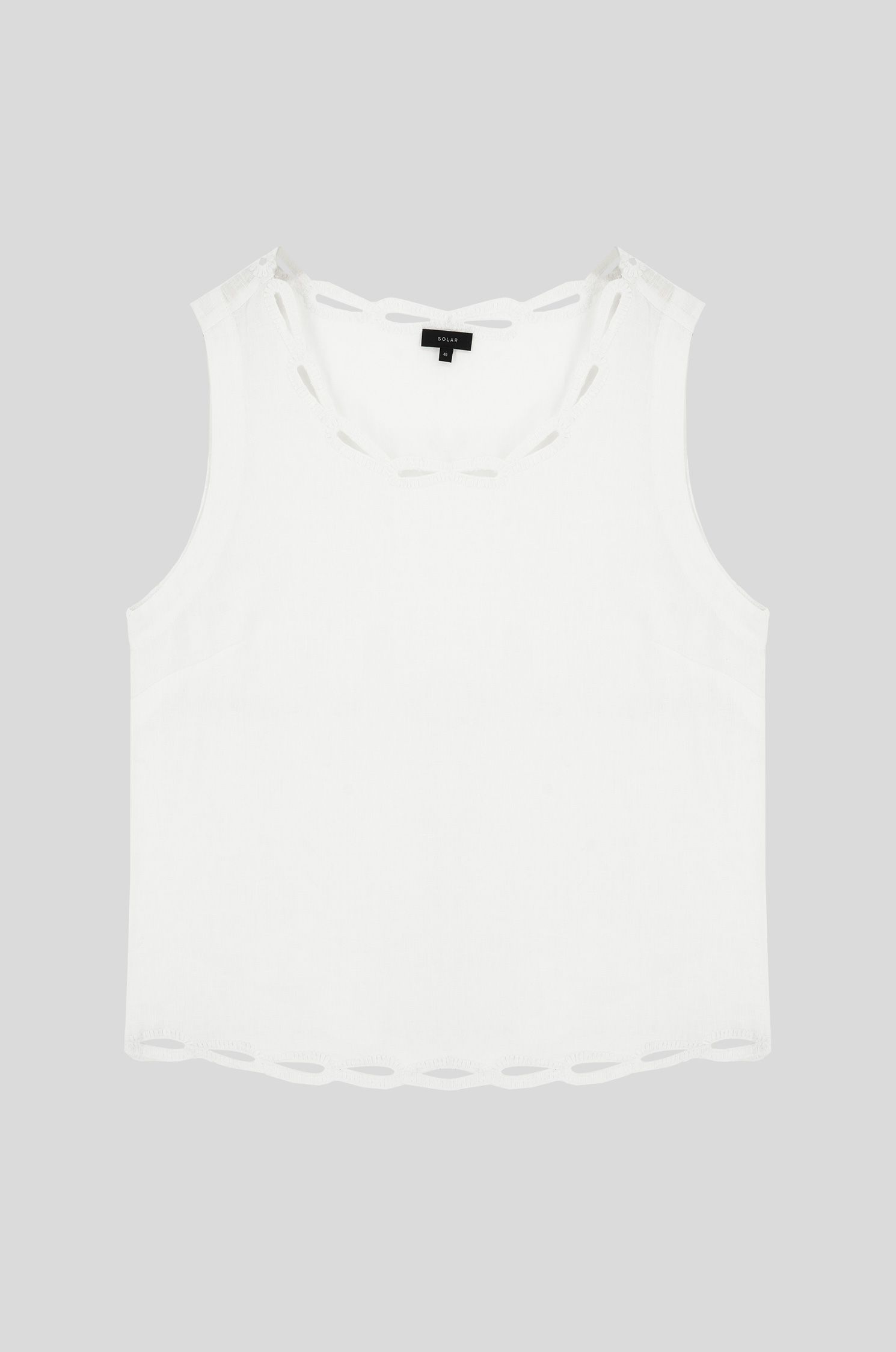 Lniany top z ażurowym wykończeniem Solar Obraz 3