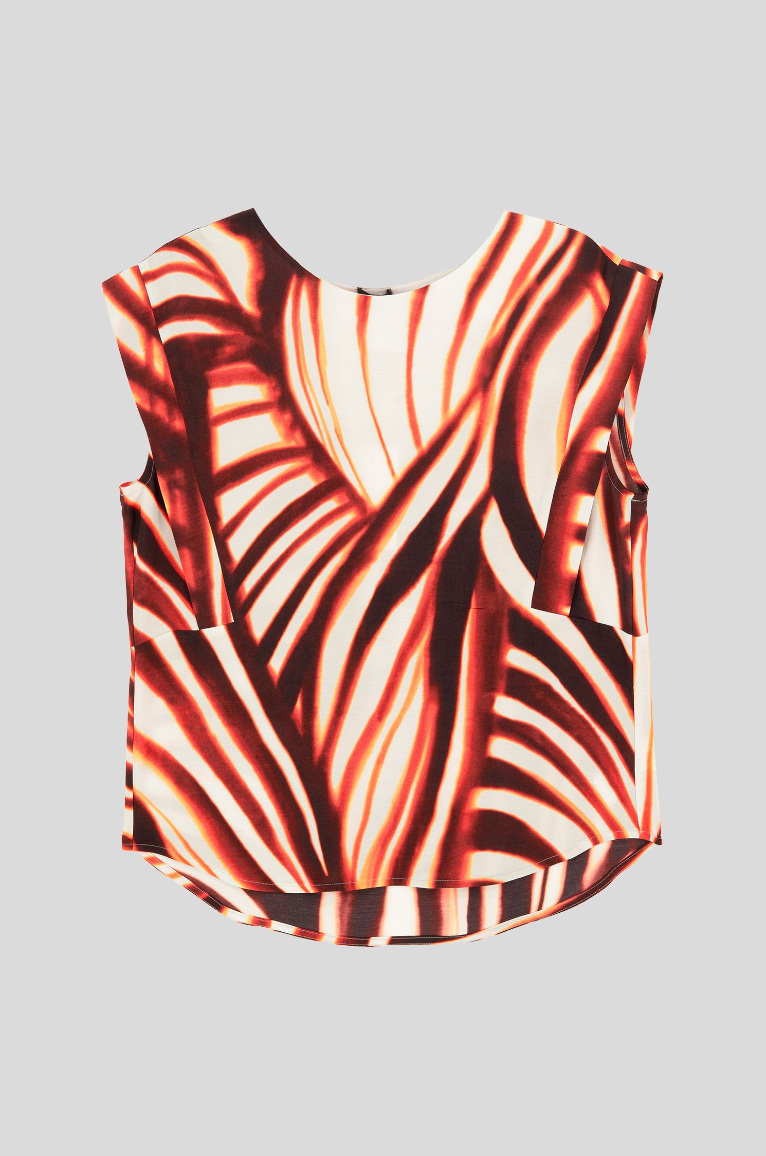 Wiskozowa bluzka z terakotowym printem Solar Obraz 2