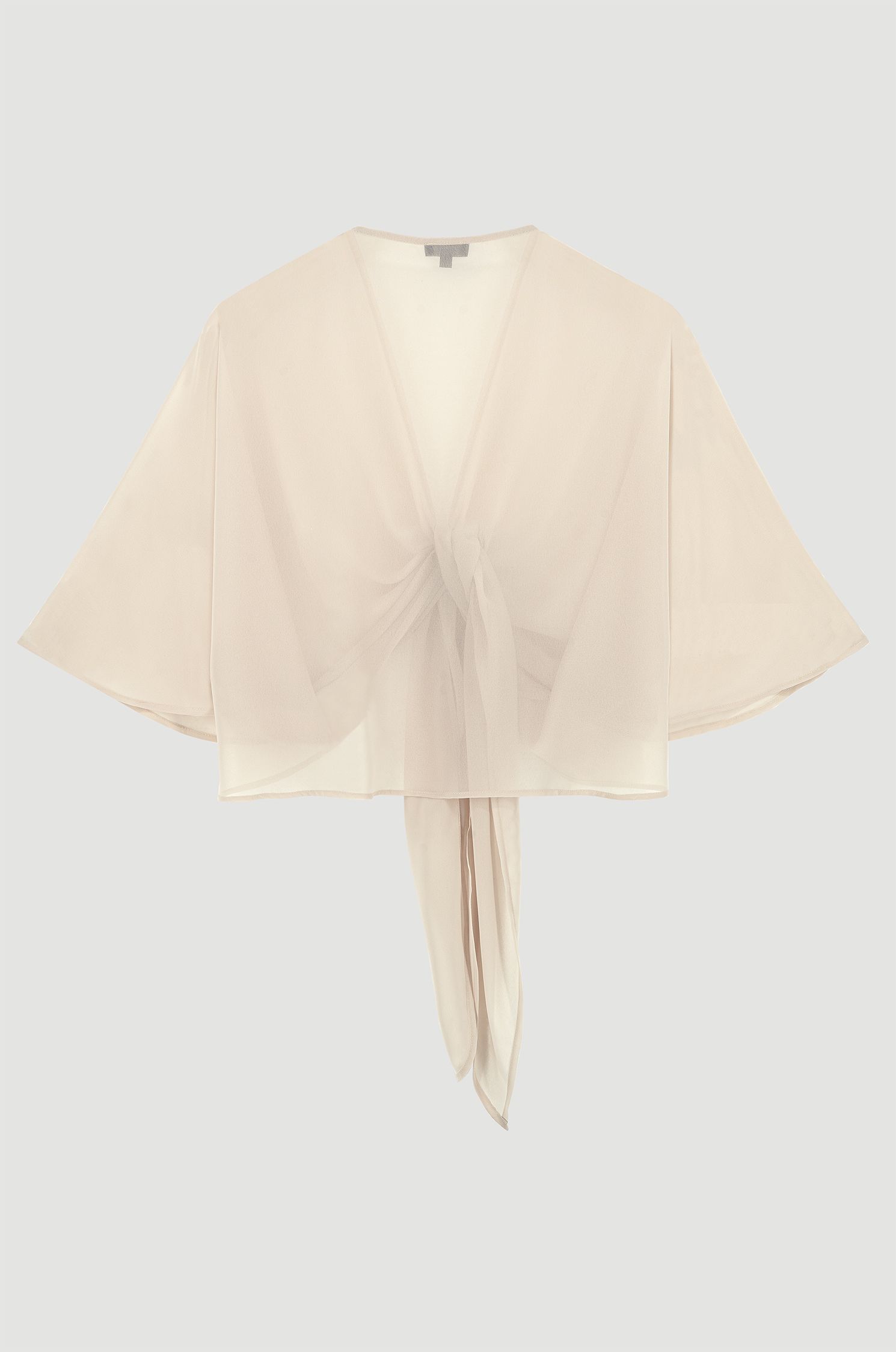 Narzutka z szyfonu w kolorze ecru Solar Obraz 4