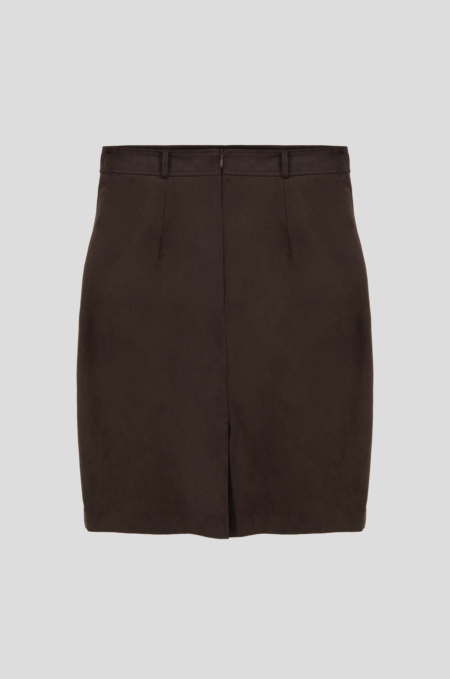 Brązowa spódnica do kolan Solar Obraz 6
