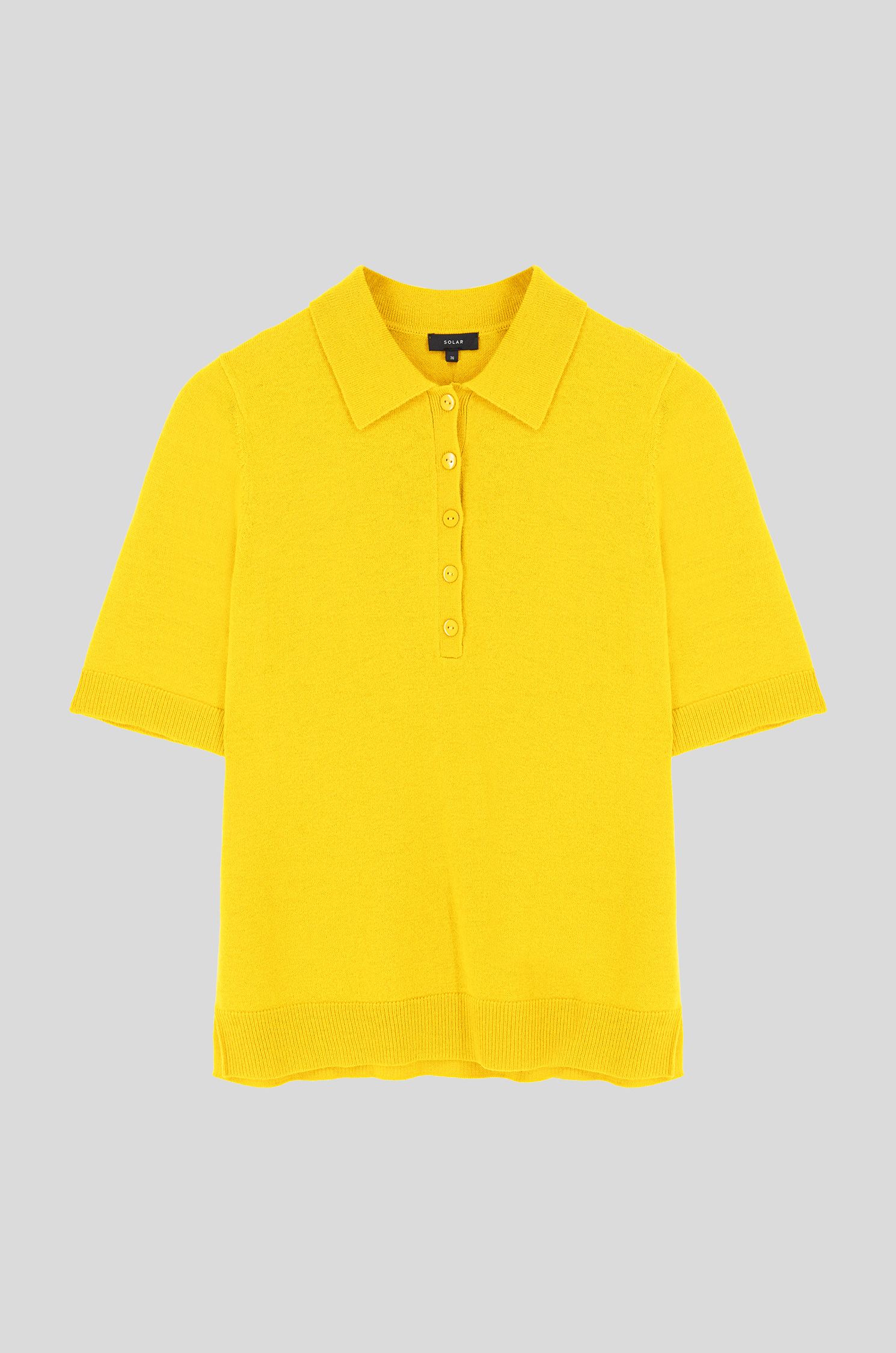 Bluzka polo z wełny merino Solar Obraz 6