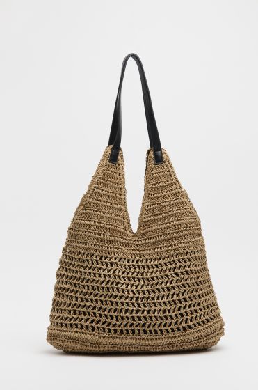 Beżowa torebka z plecionki