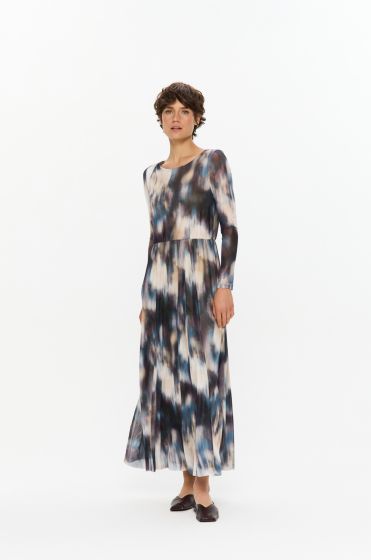 Rozszerzana sukienka midi z printem