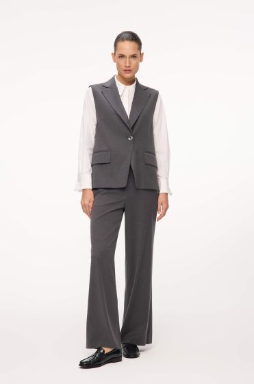 Grafitowe spodnie z wełną