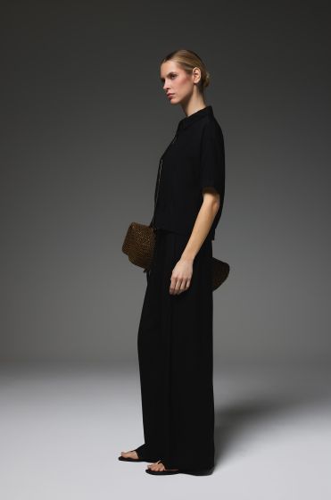 Spodnie wide leg z wiskozy