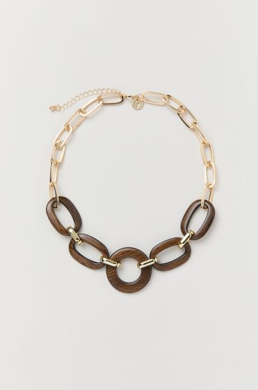 Naszyjnik z brązowymi ogniwami