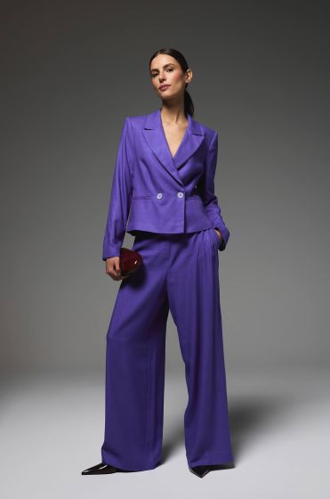 Fioletowa marynarka z wiskozy i lnu