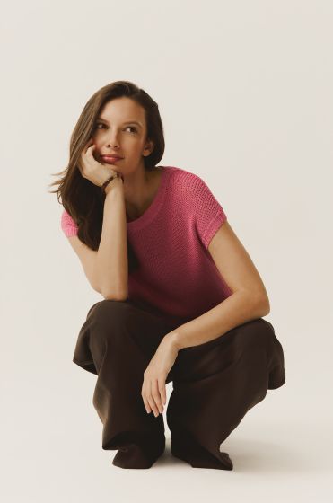 Dzianinowa bluzka bez rękawów