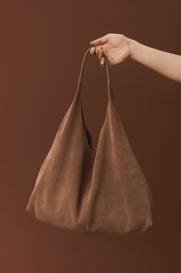 Brązowa skórzana torba typu shopper