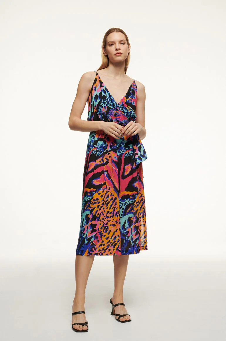 Sukienka midi w kolorowy print