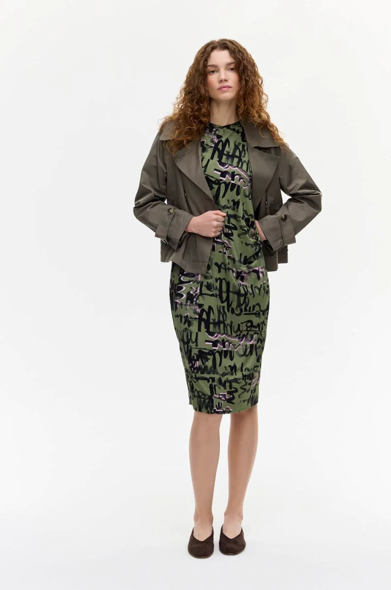 Wiskozowa sukienka khaki
