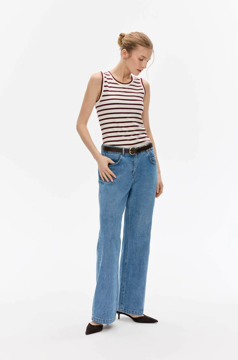 Trykotowy top w paski