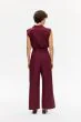 Spodnie wide leg w kolorze marsala Solar Obraz 4