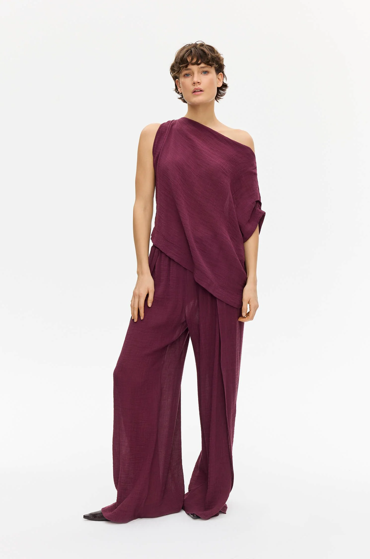 Top w kolorze marsala Solar Obraz 1