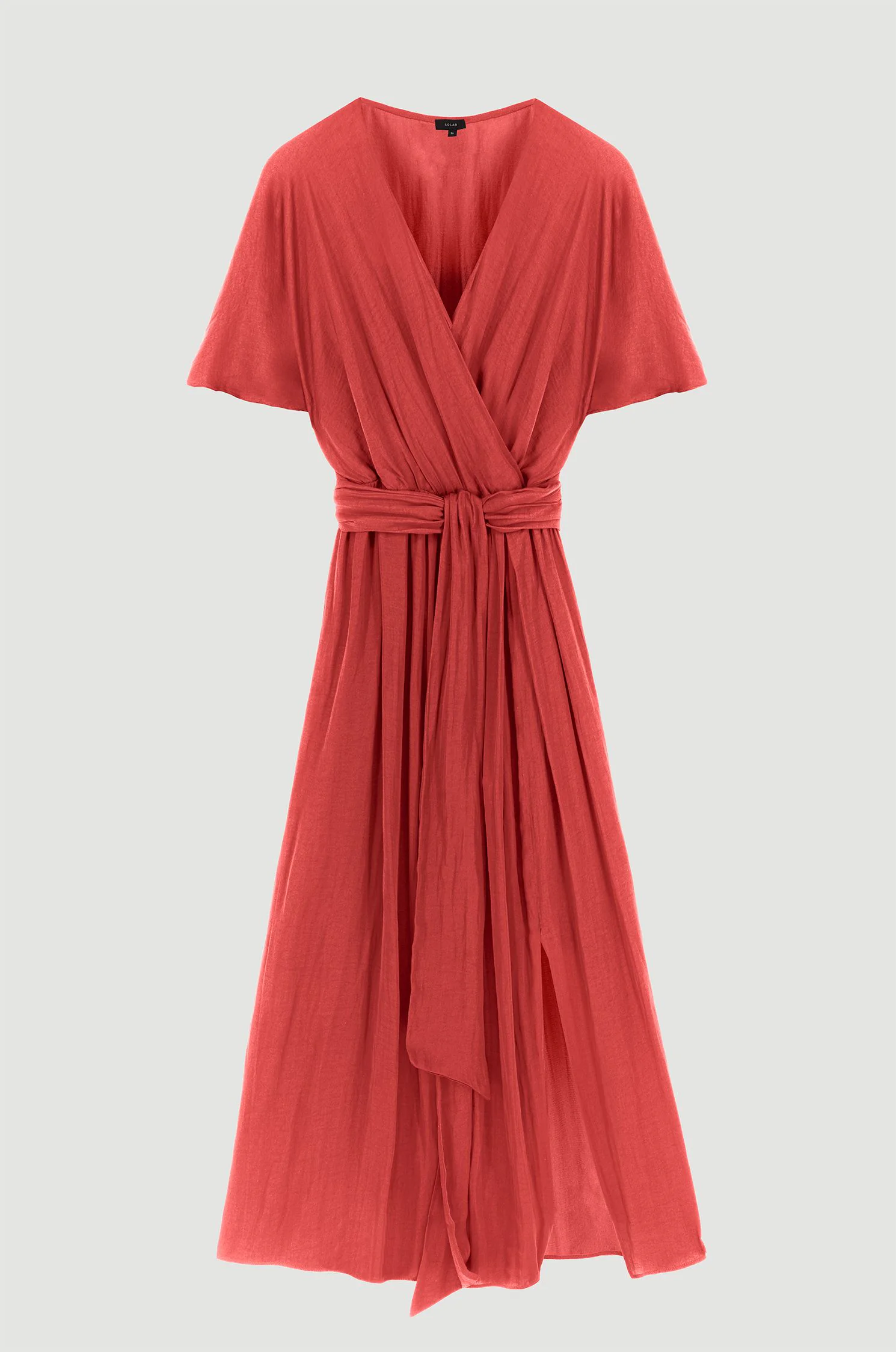 chinese dress ladies Flutter Sleeve Linen Wrap Midi Dress | European Linen