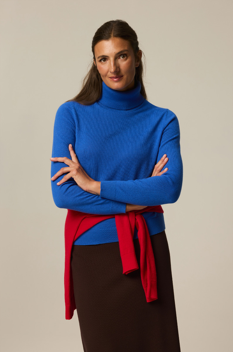 Sweter z golfem z wełny merino