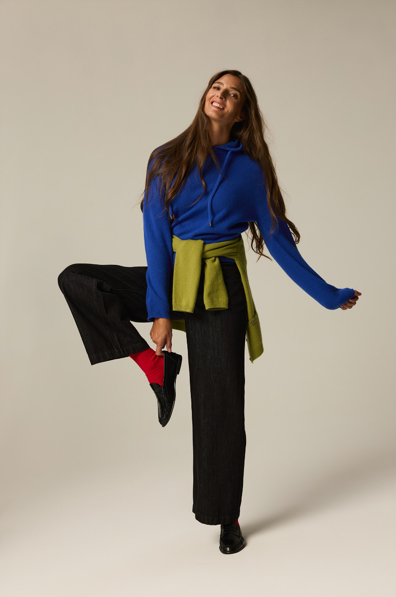 Sweter w stylu bluzy z wełny merino
