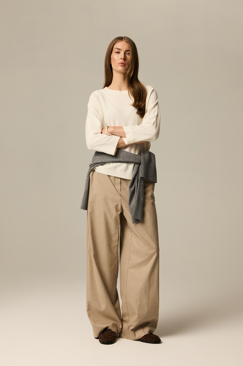 Bluzka z wełną merino w stylu kimono