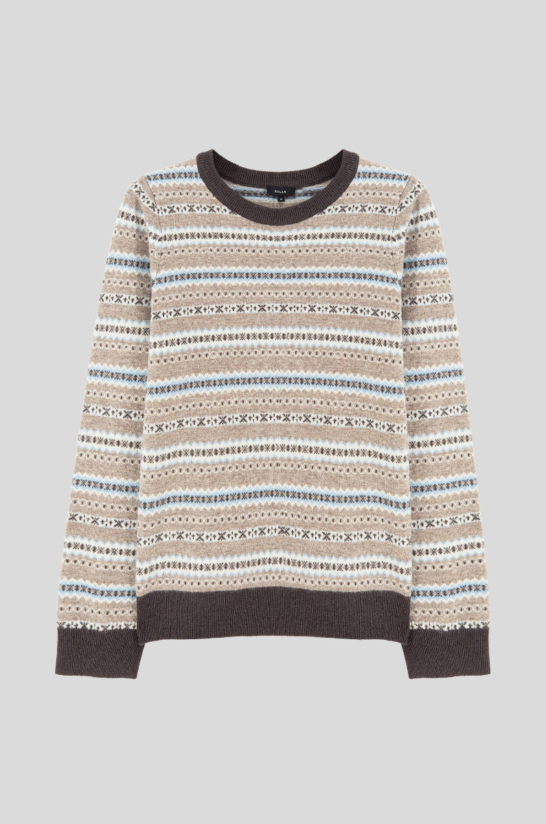 Sweter z wełny z merino w zimowy wzór