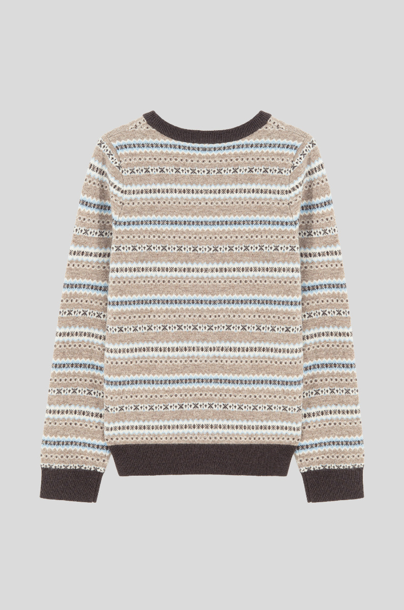 Sweter z wełny z merino w zimowy wzór
